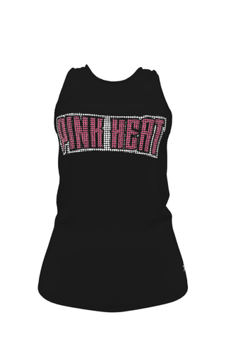 Casual Tank in Black with Pink Heat Crystal Logo - Lady Assassins