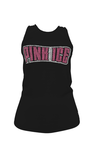 Casual Tank in Black with Pink Ice Crystal Logo - Lady Assassins