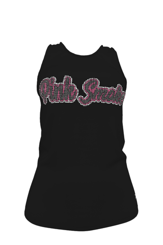Casual Tank in Black with Pink Smoke Logo - Lady Assassins
