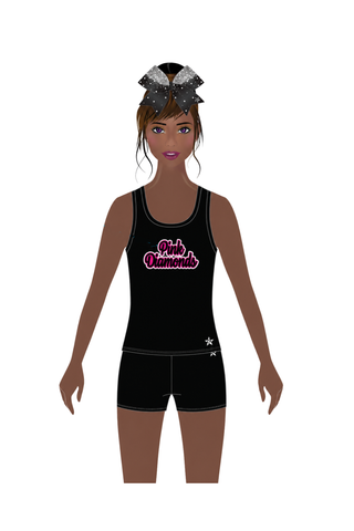 Casual Tank in Black with Pink Diamonds Logo - Lady Assassins