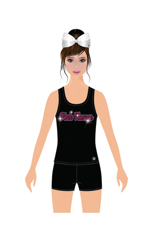 Casual Tank in Black with Pink Flames Logo - Lady Assassins