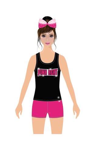 Casual Tank in Black with Pink Heat Crystal Logo - Lady Assassins