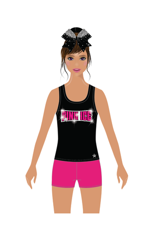 Casual Tank in Black with Pink Ice Crystal Logo - Lady Assassins
