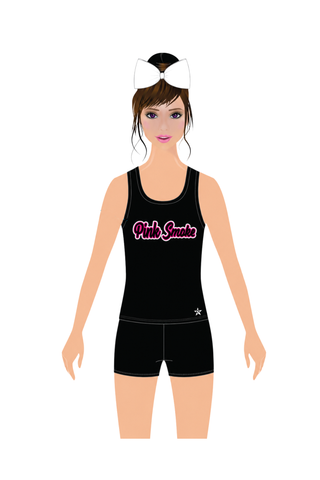 Casual Tank in Black with Pink Smoke Logo - Lady Assassins