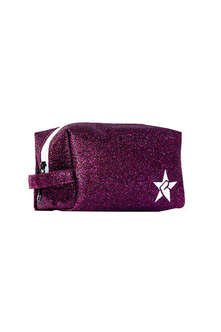 Plum Rebel Makeup Bag with White Zipper