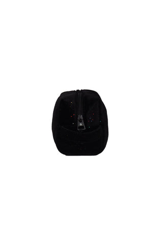 Velvet in Black Galaxy Sparkle Rebel Makeup Bag with Black Zipper