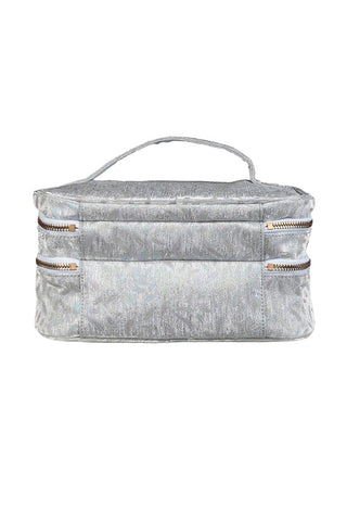Feather in Opalescent Rebel Glam & Go Travel Case with White Zipper