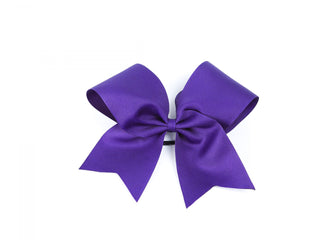 Solid Grosgrain Bow with Tails – Purple