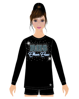Loose Fitting Long Sleeve Crewneck Shirt-Crystal- River Side High School Cheer
