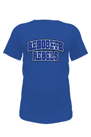 Unisex T-Shirt in Royal Blue with Crystal Rebels Logo - Rehobeth Peewee Association