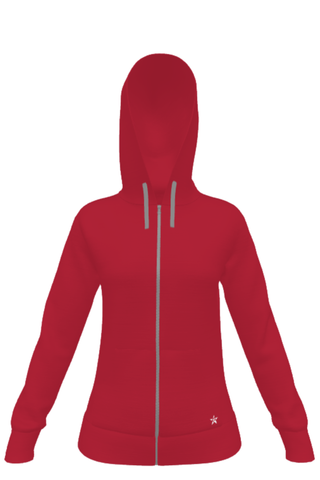 Zip-Up Hoodie in Red