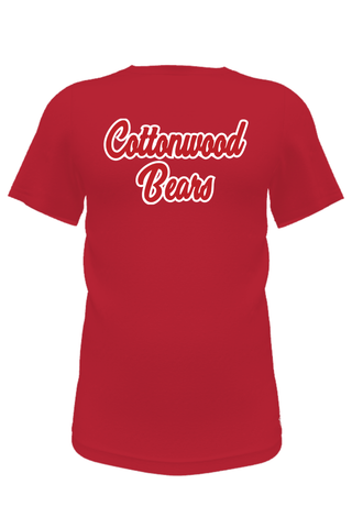 Unisex T-Shirt in Red with Cottonwood Bears Logo in Matte Screenprint