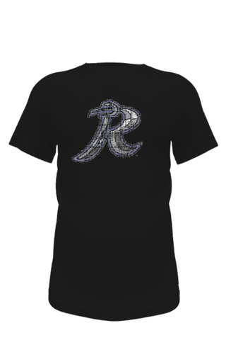 Unisex T-Shirt in Black with Crystal R Logo - Rehobeth Peewee Association