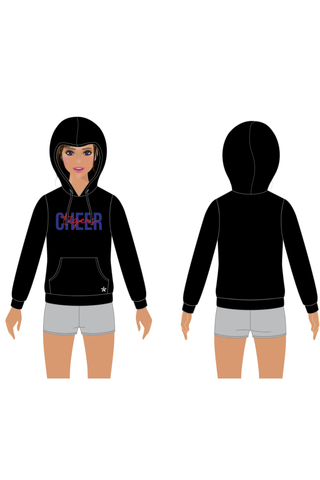 Hoodie With Pockets in Black with Screen Print Logo - Southeast Lauderdale Middle School-Cheer MS