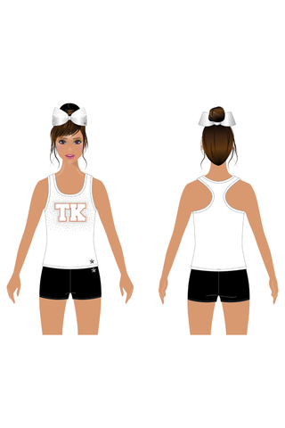 Compression Tank in White with Crystal Logo - Thornapple Kellogg - MI