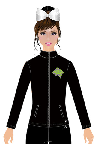 Rebel Mode Zip Up Jacket in Black - Unleashed Athletics - PA