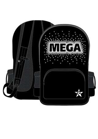 Rebel Raven Backpack in Black with Black Zipper - Mega Cheer