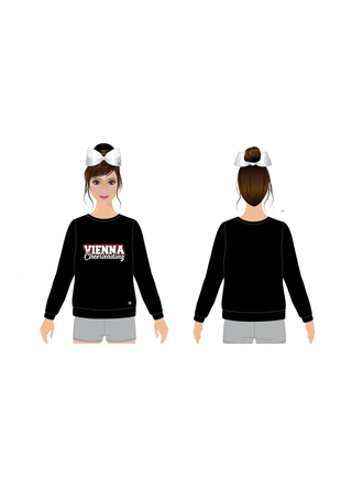 Crewneck Sweatshirt in Black - Crystal Logo - Vienna Youth Cheer