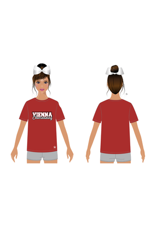 Unisex Tee Shirt in Red - Screen Print - Vienna Youth Cheer