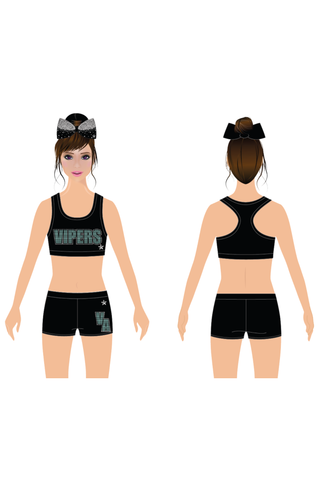 Compression Short in Black with Crystal Logo - Viper Athletics