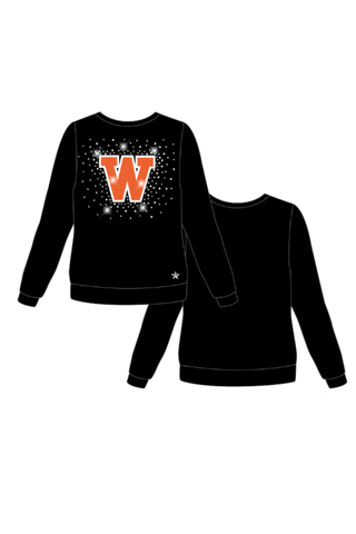 Crewneck Sweatshirt in Black with Crystal Logo - West De Pere High School Dance WI