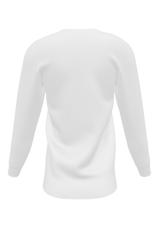 Loose Fitting Long Sleeve T-Shirt with V-Neck in White