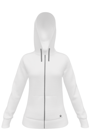Zip-Up Hoodie in White