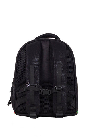 Faux Suede in Black Rebel Baby Dream Bag with Rainbow Zipper