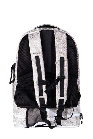 Leopard in Silver Rebel Baby Dream Bag with White Zipper