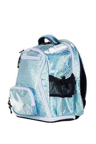 Leopard in Pixie Dust Rebel Baby Dream Bag with White Zipper
