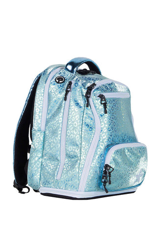 Leopard in Pixie Dust Rebel Baby Dream Bag with White Zipper