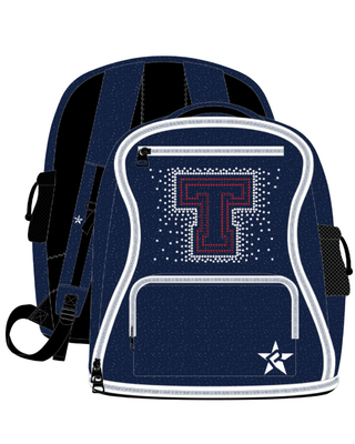 New Navy Sparkle BABY Dream Bag Plus with White Zipper - Marana Thunder Youth Cheer