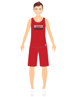 Boy Red Shorts Practice Wear - Cardinal Ritter High School Cheer - IN