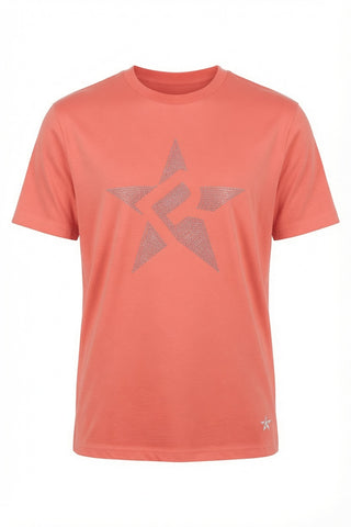 Rebel Crystal Star Tee — Coral