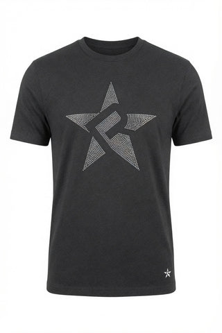 Rebel Crystal Star Tee — Charcoal Heather
