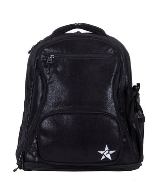 black leather backpack