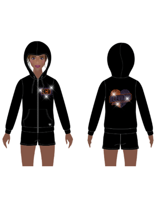 Zip-up Hoodie in Black- Elevated Cheer and Dance