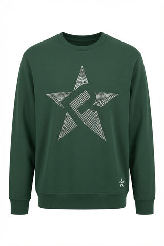 Rebel Crystal Star Crewneck — Green