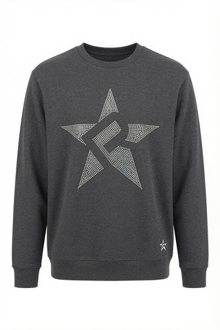 Rebel Crystal Star Crewneck — Grey