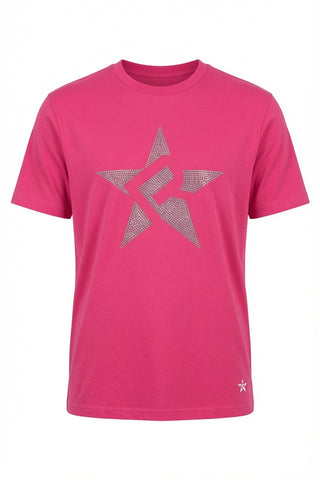 Rebel Crystal Star Tee — Hot Pink
