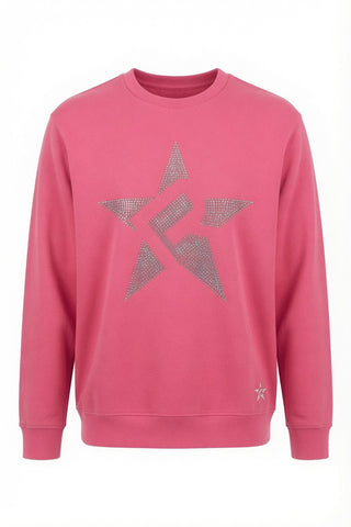 Rebel Crystal Star Crewneck — Pink