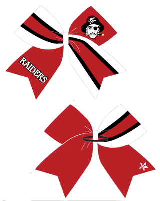 26-27 Red Custom Glitter Tailed Bow- Cardinal Ritter High School Cheer - IN