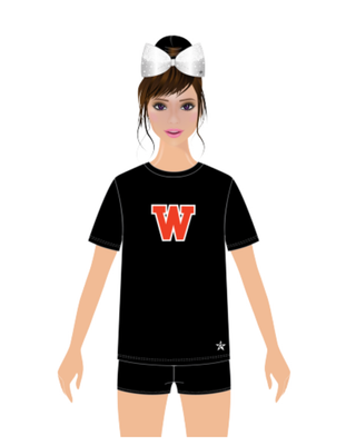 Unisex Tee Shirt in Black with Matte Logo - West De Pere High School Dance WI